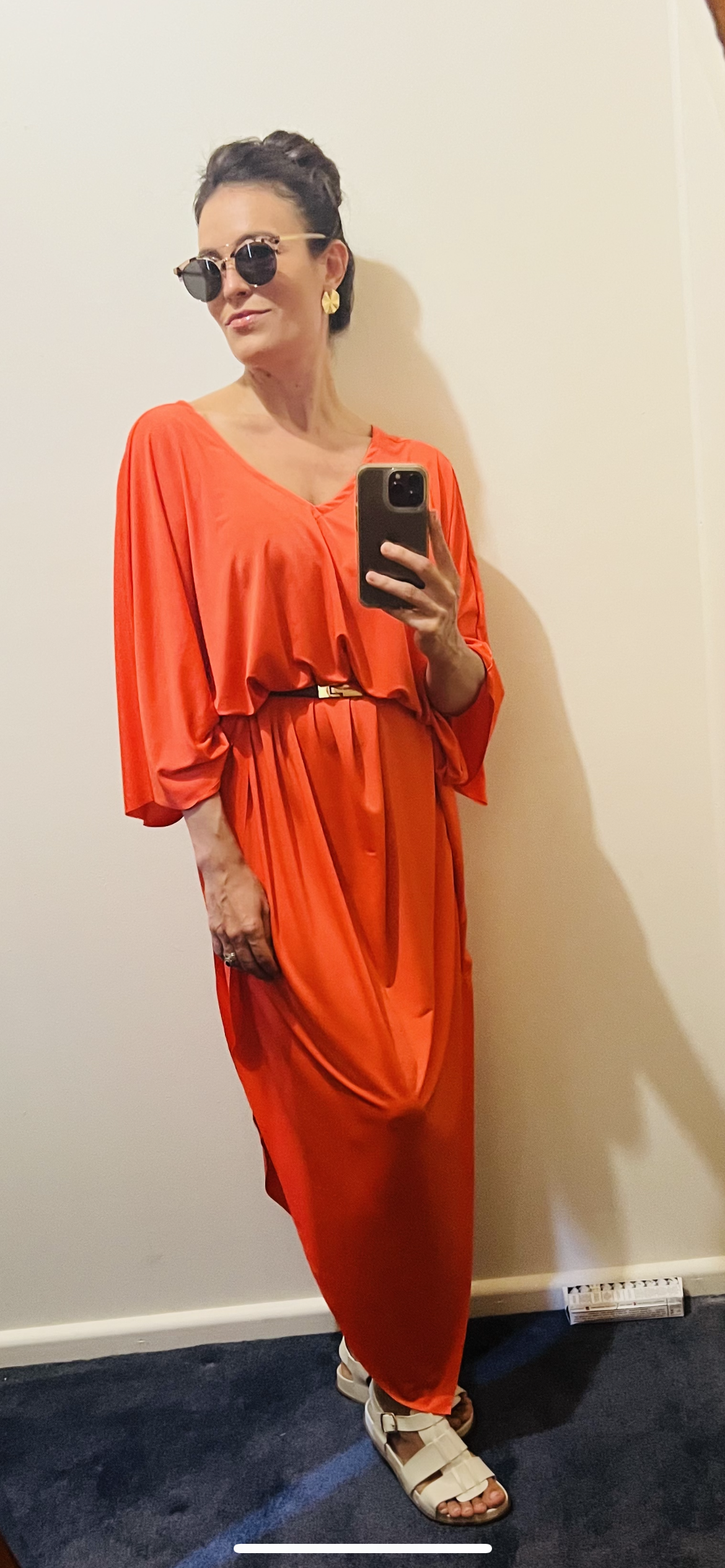 Coral Midi Dress