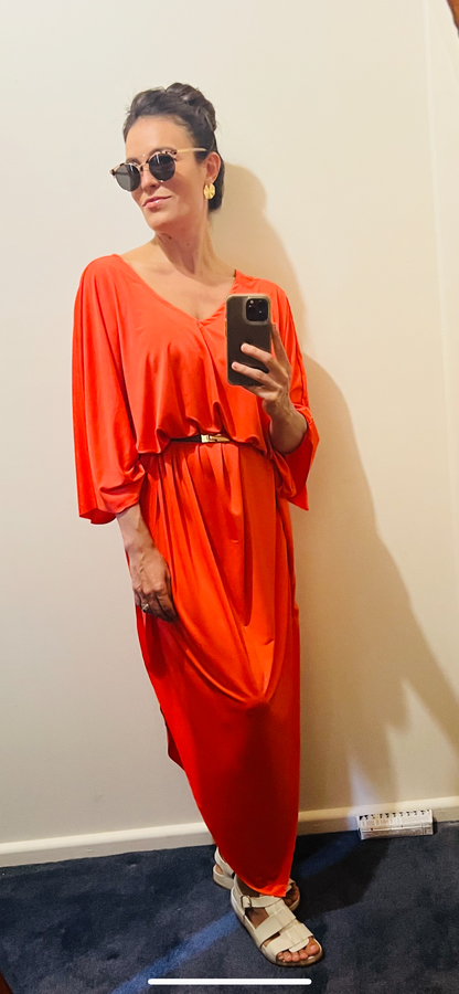 Coral Midi Dress