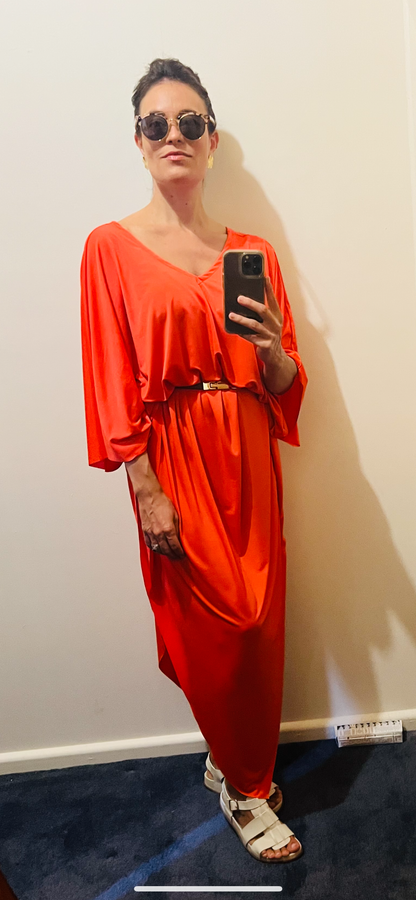 Coral Midi Dress